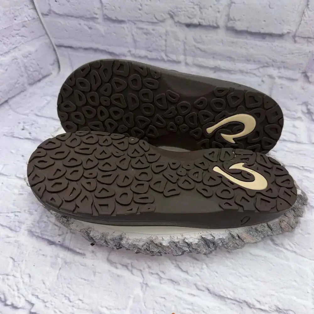 Olukai Ohana Sandals Dark Java Shoes Flip Flop Thong Leather Beach Men Sz 9